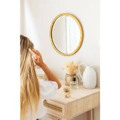 Miroir Mural Rond En Métal Ferne SKLUM Fer - MDF Doré - Doré -Miroir Soldes Boutique 49308095 2