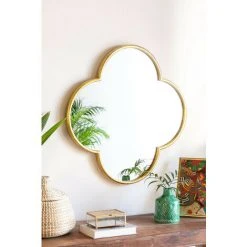 Miroir Mural En Métal Clover SKLUM Fer - MDF Doré - Doré -Miroir Soldes Boutique 49308103 2