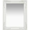 Topdeal Miroir Mural Style Baroque 50x60 Cm Blanc FF320316_FR