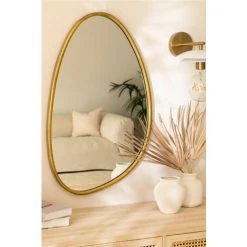 Miroir Mural En Métal Flora SKLUM Fer - MDF Doré - Doré -Miroir Soldes Boutique 49346371 2