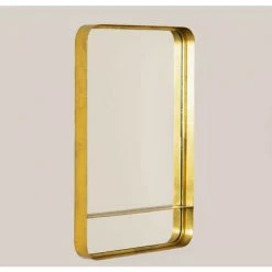 Miroir Mural Rectangulaire En Métal Elsine SKLUM Fer - MDF Doré - Doré