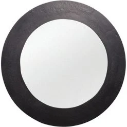 Table Passion - Miroir Rond 50 Cm Nickel - Noir