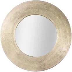 Table Passion - Miroir Rond En Métal Doré 50 Cm - Or