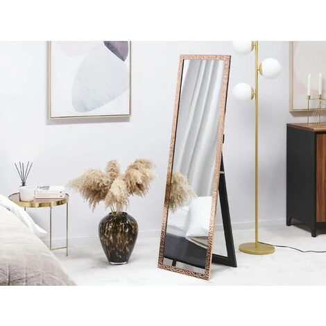 BELIANI Miroir Sur Pied En Plastique Cuivré 140x40 - Cuivré 4 BELIANI Miroir Sur Pied En Plastique Cuivré 140x40 - Cuivré – Image 2