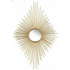 Paris Prix - Miroir Mural Design "rayons Losange" 97cm Or