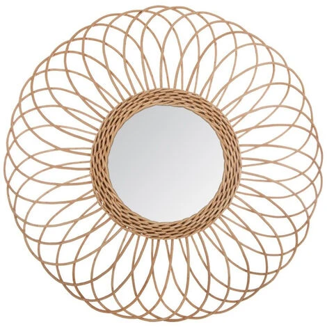 Miroir Design En Rotin Coloris Beige - Dim : L.58 X L.2,2 X H.58 Cm -PEGANE- 3 Miroir Design En Rotin Coloris Beige - Dim : L.58 X L.2,2 X H.58 Cm -PEGANE-
