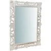 BISCOTTINI Miroir Murale En Bois Affichage Verticale/horizontale Finition Blanche Vieillie Aux Dimensions L70 XPR4 XH90 Cm Made In Italy
