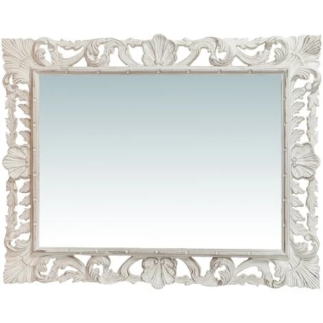 BISCOTTINI Miroir Murale En Bois Affichage Verticale/horizontale Finition Blanche Vieillie Aux Dimensions L70 XPR4 XH90 Cm Made In Italy 5 BISCOTTINI Miroir Murale En Bois Affichage Verticale/horizontale Finition Blanche Vieillie Aux Dimensions L70 XPR4 XH90 Cm Made In Italy – Image 3