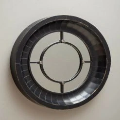 Miroir Rond Chehoma Métal Noir 93cm - Noir