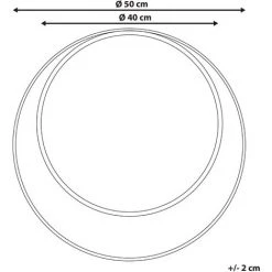 BELIANI Miroir En Métal Noir 50x50 - Noir -Miroir Soldes Boutique 50413211 3