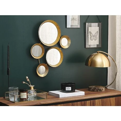 BELIANI Miroir En Métal Doré 55x36 - Doré 4 BELIANI Miroir En Métal Doré 55x36 - Doré – Image 2
