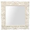 BISCOTTINI MIROIR MURAL EN BOIS AVEC FINITION BLANC ANTIQUE FABRIQUÉ EN ITALIE