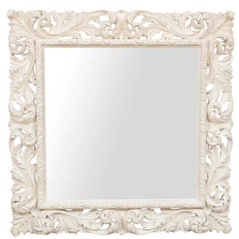 BISCOTTINI MIROIR MURAL EN BOIS AVEC FINITION BLANC ANTIQUE FABRIQUÉ EN ITALIE 3 BISCOTTINI MIROIR MURAL EN BOIS AVEC FINITION BLANC ANTIQUE FABRIQUÉ EN ITALIE