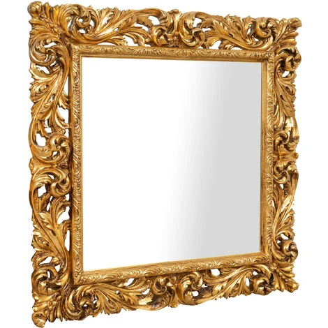 BISCOTTINI MIROIR MURAL EN BOIS AVEC FINITION FEUILLE D'OR ANTIQUE FABRIQUÉ EN ITALIE 4 BISCOTTINI MIROIR MURAL EN BOIS AVEC FINITION FEUILLE D'OR ANTIQUE FABRIQUÉ EN ITALIE – Image 2
