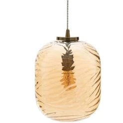 LOLAHOME Plafonnier Avec Abat-jour Cylindrique En Cristal Couleur Bronze Et Métal Ø 24x33 Cm