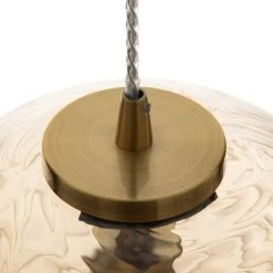 LOLAHOME Plafonnier Avec Abat-jour Cylindrique En Cristal Couleur Bronze Et Métal Ø 24x33 Cm -Miroir Soldes Boutique 50735967 2