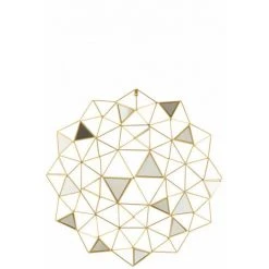 DANSMAMAISON Decoration Murale Miroirs Triangles Metal Or - L 85 X L 6 X H 85 Cm - Doré