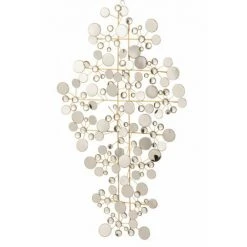 DANSMAMAISON Decoration Murale Miroirs Rond Metal Or - L 68 X L 1 X H 120 Cm - Doré