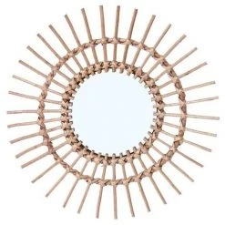 CEANOTHE Miroir Rotin Soleil 40 Cm - Marron