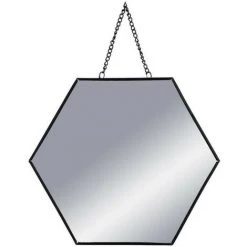 AUTRES Set De 3 Miroirs Hexagonaux A Suspendre En Métal - Noir -Miroir Soldes Boutique 50882603 3