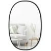 UMBRA HUB Miroir Mural Oval Contour Caoutchouc, Noir, 61x91cm
