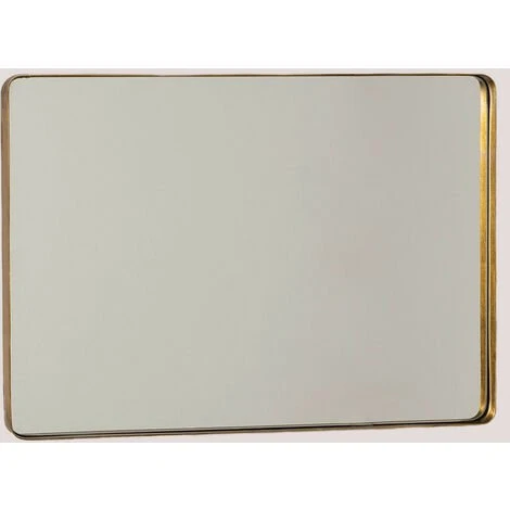 Miroir Mural Rectangulaire En Métal Meritt SKLUM Fer - MDF Doré - Doré 3 Miroir Mural Rectangulaire En Métal Meritt SKLUM Fer - MDF Doré - Doré