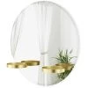 UMBRA PERCH Miroir Rond Avec 2 étagères Intégrées, Laiton -Miroir Soldes Boutique 50921618 1