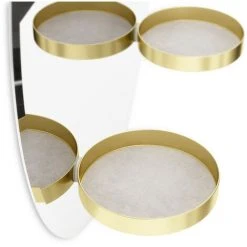 UMBRA PERCH Miroir Rond Avec 2 étagères Intégrées, Laiton -Miroir Soldes Boutique 50921618 2
