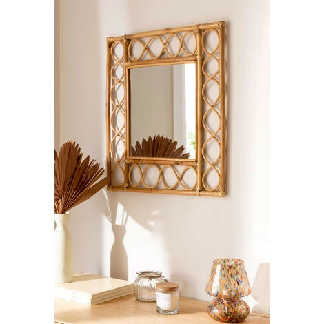 Miroir Mural Carré En Rotin Boké SKLUM Rotin - NATUREL 4 Miroir Mural Carré En Rotin Boké SKLUM Rotin - NATUREL – Image 2