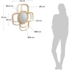 Kave Home - Miroir Maeve 62 X 62 Cm - Naturel -Miroir Soldes Boutique 51186115 3