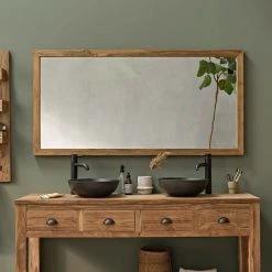 BOIS DESSUS BOIS DESSOUS Miroir Rectangulaire En Bois De Teck Recyclé - Naturel