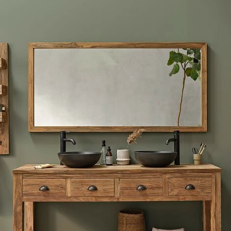 BOIS DESSUS BOIS DESSOUS Miroir Rectangulaire En Bois De Teck Recyclé - Naturel 3 BOIS DESSUS BOIS DESSOUS Miroir Rectangulaire En Bois De Teck Recyclé - Naturel