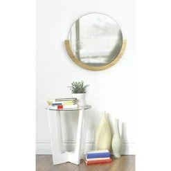 Umbra 358778-390 Mira Miroir Verre/Bois Naturel 56,5 X 53,5 X 2,5 Cm