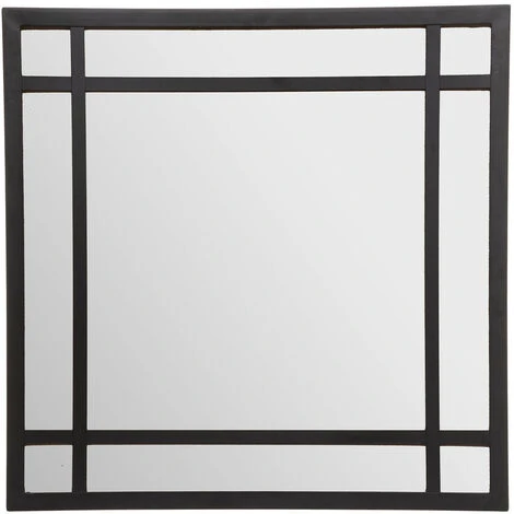 Atmosphera - Miroir Mural Carré En Métal Noir 74 X 74 Cm - Noir 4 Atmosphera - Miroir Mural Carré En Métal Noir 74 X 74 Cm - Noir – Image 2