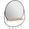 Atmosphera - Miroir Mural Avec étagère Et Crochets En Métal Noir H 64 Cm - Noir -Miroir Soldes Boutique 51254482 1