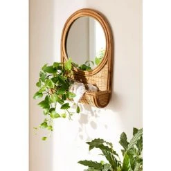 Miroir Mural Rond Avec Rangement En Rotin Woban SKLUM Rotin - NATUREL -Miroir Soldes Boutique 51277186 2