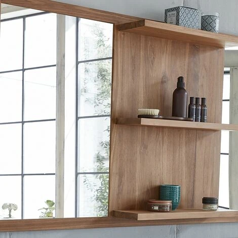 BOIS DESSUS BOIS DESSOUS Miroir En Bois De Teck 3 étagères 160 - Naturel 5 BOIS DESSUS BOIS DESSOUS Miroir En Bois De Teck 3 étagères 160 - Naturel – Image 3