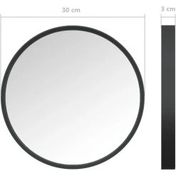 Miroir Mural Noir 30 Cm VidaXL - Noir 9 Miroir Mural Noir 30 Cm VidaXL - Noir -Miroir Soldes Boutique 51777540 3