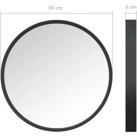 Miroir Mural Noir 30 Cm VidaXL - Noir 5 Miroir Mural Noir 30 Cm VidaXL - Noir – Image 3