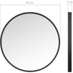 Miroir Mural Noir 50 Cm VidaXL - Noir 9 Miroir Mural Noir 50 Cm VidaXL - Noir -Miroir Soldes Boutique 51777543 3