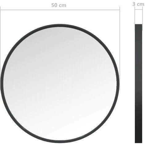 Miroir Mural Noir 50 Cm VidaXL - Noir 5 Miroir Mural Noir 50 Cm VidaXL - Noir – Image 3