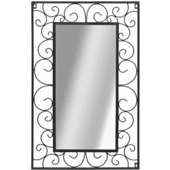 YOUTHUP Miroir Mural Rectangulaire 50 X 80 Cm Noir