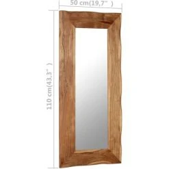 YOUTHUP Miroir Cosmétique 50x110 Cm Bois Solide D'acacia - Brun -Miroir Soldes Boutique 51878070 5
