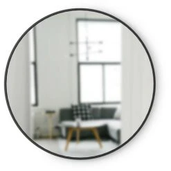 UMBRA MIRA Miroir Mural Rond D56cm, Noir, 94cm