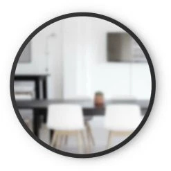 UMBRA HUB Miroir Mural Rond Et Décoratif, Noir, 61cm