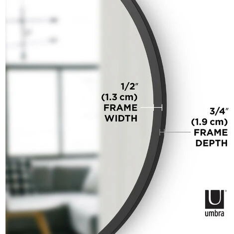 UMBRA HUB Miroir Mural Rond Et Décoratif, Noir, 61cm 4 UMBRA HUB Miroir Mural Rond Et Décoratif, Noir, 61cm – Image 2