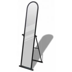 Topdeal Miroir Autoportant Rectangulaire Pleine Longueur Noir