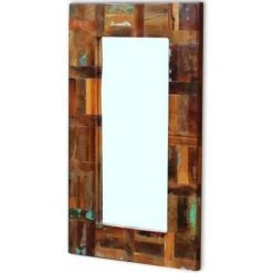 Topdeal Miroir Bois De Récupération Massif 80 X 50 Cm