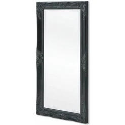 Topdeal Miroir Mural Style Baroque 100 X 50 Cm Noir