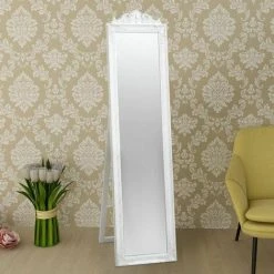 Topdeal Miroir Sur Pied Style Baroque 160 X 40 Cm Blanc 8 Topdeal Miroir Sur Pied Style Baroque 160 X 40 Cm Blanc -Miroir Soldes Boutique 52084578 2